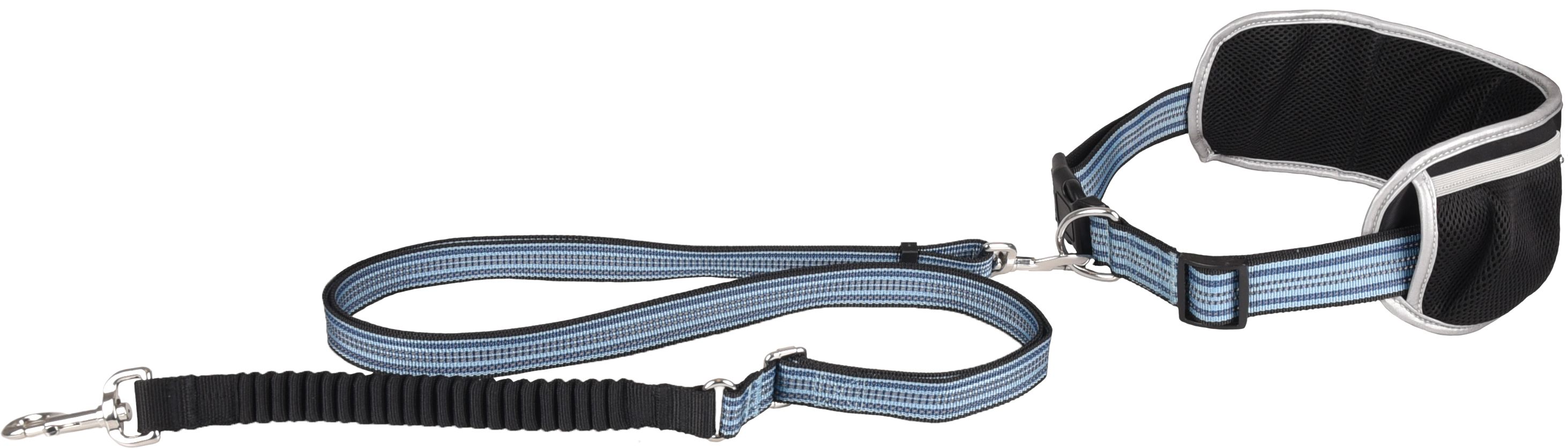 FLAMINGO Jogginglijn + Heupriem Rono Blauw Lijn 180-250cm / Riem 79,5-140cm