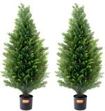 Vevor Set van 2 kunstceder vormsnoei kunstplanten PE Cipres 91,4 cm