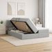 Maison Exclusive - Lit de rangement LED avec matelas gris clair 200 x 200 cm tissu