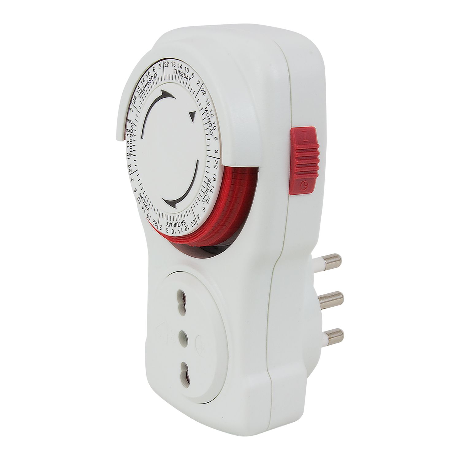 Poly Pool PP1409 Stekkerdoos - Wit/Rood - Met Timer