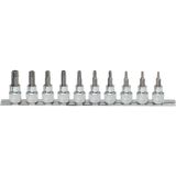 KS Tools 918.3970 3/8" CHROMEplus Bit-dopsleutelset Torx met boring, 10-dlg, TB10-TB55