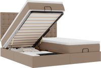 vidaXL Lit coffre avec matelas 180x200cm similicuir cappuccino