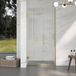 FortiFura Galeria Douchedeur - 100x200cm - 8mm - Veiligheidsglas - Ribbel - Scharnieren - Deurgreep - Geborsteld Messing PVD - Helder
