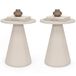 Idmarket – Lot De 2 Tables D'Appoint Rondes 40 cm – Métal Beige – Piètement Conique – Design Élégant Pour Intérieur Moderne
