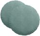 vidaXL Coussin de siège - 2 pièces - Velours - Vert mer - Ø60 x 21 cm