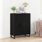vidaXL Dressoir Zwart Eiken 69,5 x 34 x 90 cm Bewerkt hout