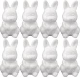 Merkloos Piepschuim hobby vorm - 8x - haas/konijn - 8 cm - DIY knutsel figuren om te versieren