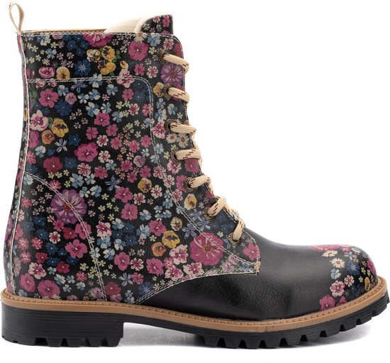 GOBY - Flowerboots - Boots - Laars - Laarzen - Damesboots - Dames laarzen - Longboots - Handmade - Bloemenprint - Maat 40