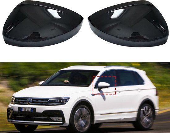 Volkswagen Tiguan 2 Spiegel Spiegelkap Spiegelkappen Hoogglans Zwart R Line R20 Look