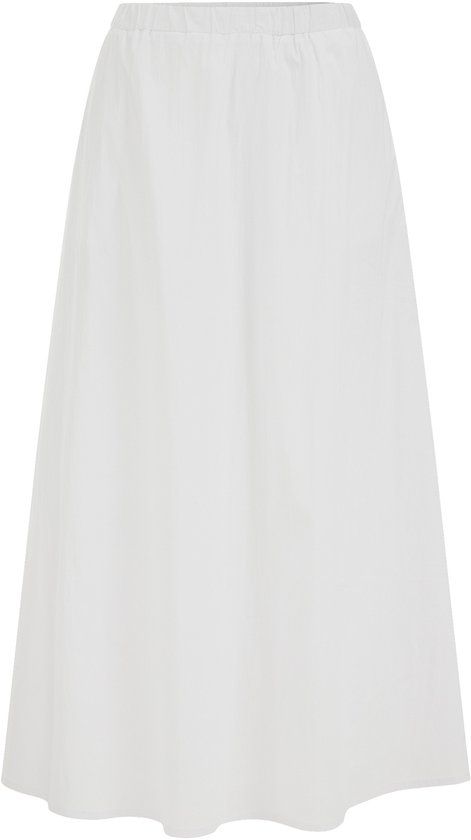 WE Fashion Dames midi rok - Katoenmix - Regular fit - Wit - Maat S