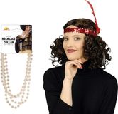Accessoire set voor carnaval - hoofdband en parelketting voor dames - stijl Charleston/jaren 20