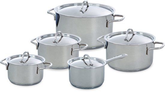 BK Profiline RVS pannenset 5-delig - Zilver