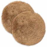 vidaXL Kussensloop - 2 stuks - Heerlen - Taupe - Ø 40 cm - Katoensatijn