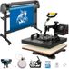 VEVOR Machine de Presse Chaude 5 en 1 + Traceur de Découpe 135 cm, 1000 W Affichage 38x38 cm Presse de Chaleur Contrôle Température pour Transférer Images Personnalisées sur T-shirt Sac