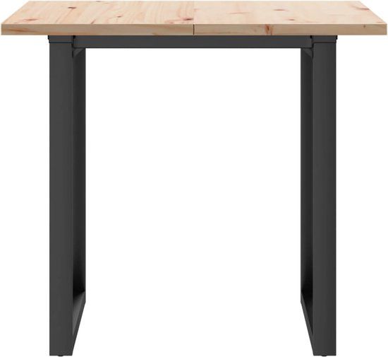 vidaXL Eettafel O-frame 80x80x75,5 cm massief grenenhout en staal