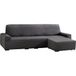 ECOMMERC3 Bankhoes voor chaise longue, kort hoekdeel rechts, elastisch, jacquard, chaise longue-bankhoes, donkergrijs, universele pasvorm, met schuimstoffen en antislip elastieken
