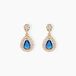 Brigitte Plaqué Or Pierre De Synthese Boucles D'oreilles Pendantes