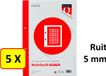 Quantore Cursusblok A4 80gr Ruit 5mm Blanc Softcover Verlijmd 100 Pages 5 Pièces