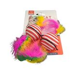 Kattenspeelgoed | kattenballen met veren | 2 stuks