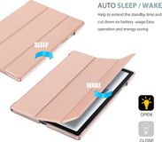 De Procase Store openen ProCase Hoes voor Galaxy Tab A8 Case 10,5-inch 2021 (SM-X200 SM-X205), Trifold Hoesje Beschermhoes Smart Folio Cover Case met Translucent Back Shell (Rosegold)