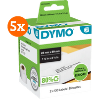 DYMO LabelWriter Adres Etiket 28 x 89 mm 260 stuks 5-pack
