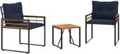 vidaXL - Salon de jardin en acacia avec 2 coussins - Bleu marine