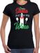 Bellatio Decorations Dear Santa just bring wine drank Kerstshirt / Kerst t-shirt zwart voor dames - Kerstkleding / Christmas outfit S