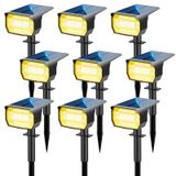 OEM Zonnepanelenverlichting, set van 9, 72 LED's, 3000 K, IP67, geschikt voor tuin en paden