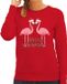 Bellatio Decorations Foute Kersttrui/sweater voor dames - Merry Christmas - flamingo - rood - tropische kerst XXL