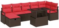 vidaXL Tuinbank Set 2 zitplaatsen polyrattan Bruin