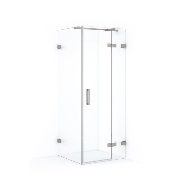 Maxaro Douchecabine Diamond 80x80cm 8mm Helder Veiligheidsglas Geborsteld RVS met Draaideur