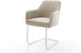 DELIFE Greg-Flex sledemodel vlak wit geweven stof beige pocketveer kern