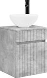 vidaXL Wandgemonteerde wastafelmeubel Betongrijs 39 x 41 x 64,5 cm