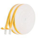 AiQInu Afdichting voor ramen, isolatie, deurafdichting, schuim, zelfklevend, 2 rollen, 12 mm x 3 mm x 5 m, multifunctioneel, rubber, afdichting, schokbestendig, geluidsisolatie, voor meubels