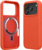 kwmobile telefoonhoesje geschikt voor Apple iPhone 17 Pro - Hoesje met magneet compatibel met MagSafe - Smartphone case in neon koraal