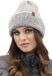 Vivisence Dames Wintermuts - Wol En Lamswol Met Tweekleurig Breisel En Omgeslagen Rand - Comfortabele Nauwsluitende Pasvorm Voor Warme Oren Tijdens Koude Dagen Zonder Fleecevoering Ademend Zacht - Grijs