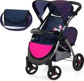 Bayer Design Tweeling poppenwagen Twin Xeo, dubbele poppenwagen, verstelbare duwstang, tas