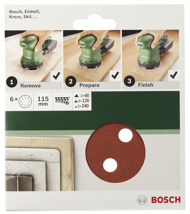 Bosch 2609256A28 - Accessoires voor schuurmachines - rood - 6 stuks