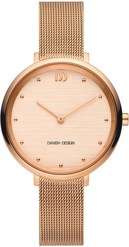 Danish Design IV68Q1218 horloge dames - ros - edelstaal PVD ros