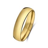 Lucardi Dames Stalen goldplated ring 5mm