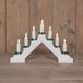 Anna's Collection Kaarsenbrug verlichting - wit - 7 led kaarsen - warm wit - 37 cm - op batterij