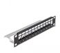 Delock 10 inch patch panel met kabelgeleiding | voor 12 Keystone modules | 1U | zwart