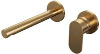 Brauer Gold Edition Inbouw Wastafelmengkraan met Rechte Uitloop en Rozetten Model C1 Goud Geborsteld PVD