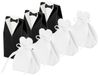 PartyDeco Cadeaudoosjes Bruidegom/bruid - Bruiloft bedankje - 100x stuks - zwart/wit - 7 x 9 cm