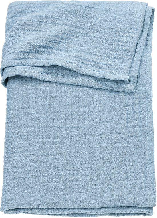 Meyco Baby Uni Wieglaken - Pre-washed Hydrofiel - Jeans Blue - 75x100cm