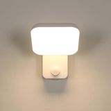 Comely Witte Buiten LED Wandlamp 16W met Bewegingssensor en Schemersensor IP65 3000K Warm Wit Tuinmuurlamp Terras Entree