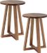 Tendance Pouf d'appoint modèle Oslo - 2x - brun foncé - bois d'acacia - D30 x H43 cm