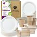 Set de vaisselle jetable pour 25 personnes, 200 pièces