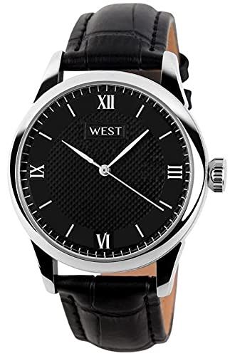 West Watches West Watch - Model Amsterdam - heren horloge - analoog - lederen band - 38 mm - zwart