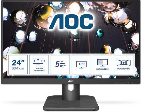 AOC 24E1Q - 23.8" Monitor - Full HD, IPS, 60Hz, HDMI, VGA